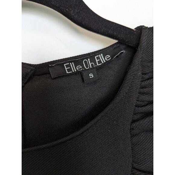 Elle Oh Elle Black Ruffle Dress Size Small - Picture 7 of 9